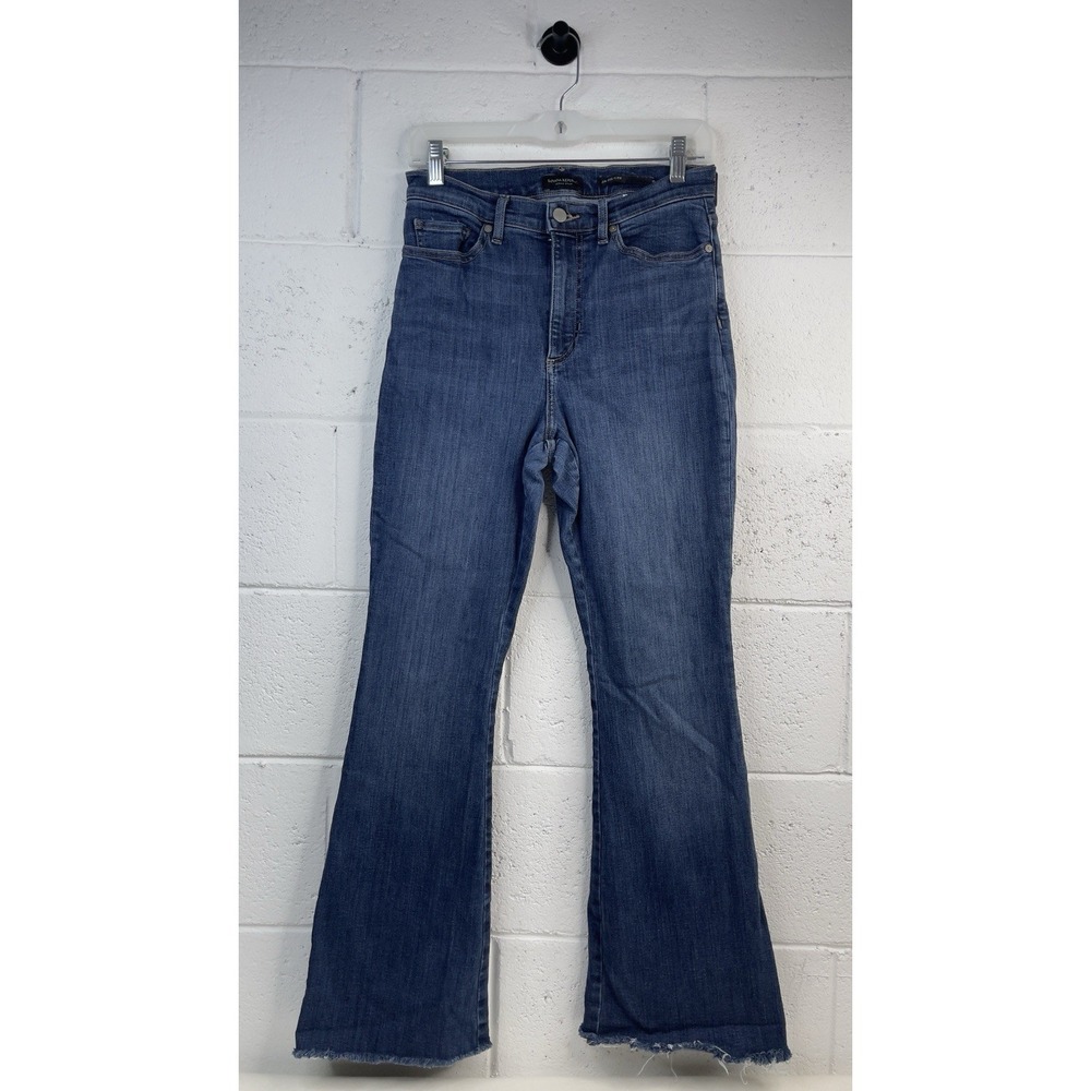 Banana Republic Premium Denim Women's Blue Dark Wash High Rise Flare Jeans 28x29
